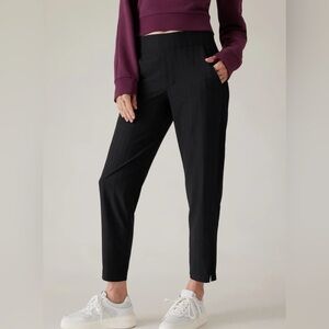 Athleta Brooklyn Ankle Pant Satin Stripe Black Size 22 NWOT